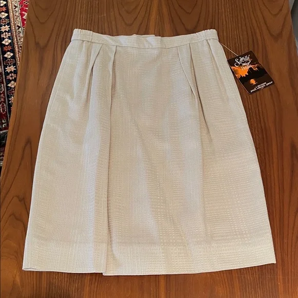 NWT Saville Suit Skirt & Blazer Classic Business Style Beige/Cream 6P Vintage - Picture 10 of 16